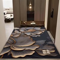 Crystal Velvet Large Floral Area Rug Printed Carpet Floor Mat for Living Room Bedroom Entryway Home Decor Wholesale Supplier B2B