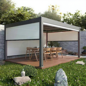 Gazebo de Aluminio Multifuncional con Techo de Láminas Impermeable, Ecológico y Personalizable para Exteriores, Balcón, Cocina, Jardín - Product Image 4