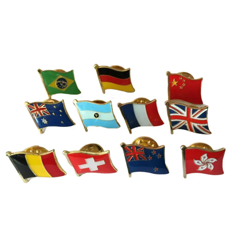 Wholesale Metal Flag Enamel Brooch Pin Cheap Uk Country Flags Badge Custom Small Pingents Flags Metal Lapel Pin Badge