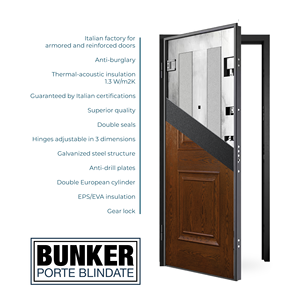 Puerta de fibra de vidrio de seguridad Ares de diseño italiano, cilindro doble moderno, calidad Superior con características antirrobo y antirrobo - Product Image 2