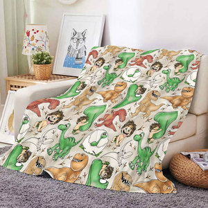 Nouvelle couverture en polaire douce et chaude pour garçons, motif dinosaure de dessin animé, impression personnalisée OEM, pour canapé, lit ou couverture de canapé. - Product Image 2