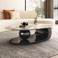 Table basse moderne multifonctionnelle en marbre de luxe léger, avec structure en acier inoxydable durable, écologique, pour petit appartement, salon