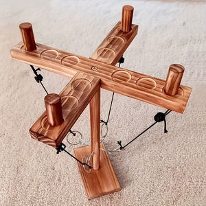 Jeu <span class=keywords><strong>de</strong></span> lancer <span class=keywords><strong>de</strong></span> croix et d'anneaux en bois pour 4 joueurs, style rustique brûlé, jeu <span class=keywords><strong>de</strong></span> table pour fête <span class=keywords><strong>de</strong></span> famille - Product Image 3