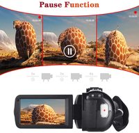 Caméra vidéo 2.7K Caméscope Ultra HD 48MP Caméra de vlogging Vision nocturne IR Zoom numérique 18X Enregistreur de caméra