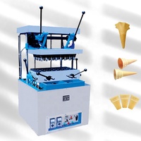 Machine industrielle manuelle pour la fabrication de cornets de glace, gaufres et coupes à biscuits comestibles
