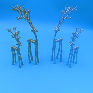 Christmas Deer Figurines Metallic Finish Home Decor Living Room Business Gifts Set Of Four Sizes - Product Image 4