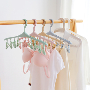Windproof buckle 8 clips underwear and socks drying rack plastic hanger - Product Image 4