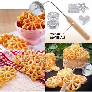Aluminum Alloy Cake Mold Set 7pcs With Wooden Handle For Baking And Cooking - Product Image 2