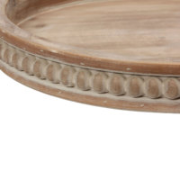 Décor de ferme personnalisé fait à la main rond perlé bois table plateau de rangement décoratif assiette rustique en bois affichage plateaux de service