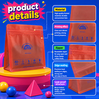 Sacs à café semi-transparents avec logo personnalisé, 250g, fond plat, fermeture éclair, valve de dégazage unidirectionnelle, marque de café