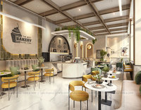 Meubles de présentation haut de gamme pour pâtisserie, design intérieur pour salon de thé, comptoir de bar en bois pour café