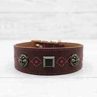 Colliers pour chiens de créateur, motif de couture de créateur, collier en cuir fleuri, collier pour chien personnalisé pour petits, moyens et grands chiens