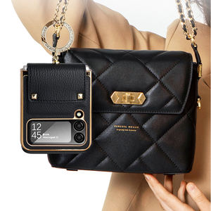 Étui de téléphone en cuir PU avec anneau de support pour cadre de PC tendance, plaqué or, pour Samsung <span class=keywords><strong>Z</strong></span> <span class=keywords><strong>Flip</strong></span> <span class=keywords><strong>4</strong></span> 3, étui en cuir - Product Image 6