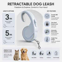 Laisse rétractable pour chiens et chats de Chine, 3m 5m, laisse réglable pour animaux de compagnie avec poignée en ABS durable