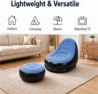 Canapé gonflable d'extérieur portable pliable avec effet ressort pour l'extérieur