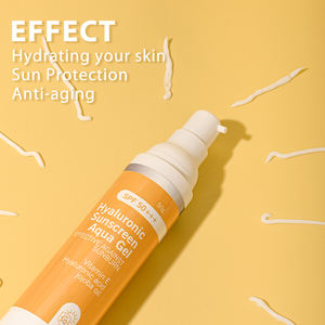 넓은 스펙트럼 블루 라이트 보호를위한 개인 라벨 SPF 50 PA +++++ 히알루 론산 아쿠아 울트라 라이트 자외선 차단제 젤 - Product Image 3