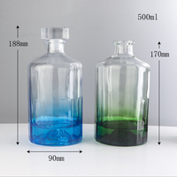 Usine Vente Bouteilles D'alcool En Verre 500ml Huile De Base Lourde Bière Gin Bouteille 16 OZ Bouteilles De Vin avec T-Top Bouchon De Liège