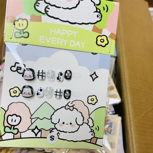 <span class=keywords><strong>Uñas</strong></span> Postizas Premium Hechas a Mano para Niños, Lindas <span class=keywords><strong>Uñas</strong></span> Postizas Removibles con Diseño de Ojo de Gato de <span class=keywords><strong>Sanrio</strong></span> para Niños - Product Image 2