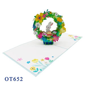 ของขวัญโปรโมชั่น งานฝีมือกระดาษออฟเซ็ต การ์ดอวยพรวันขอบคุณพระเจ้า แฮนด์เมด การ์ดป๊อปอัพ 3 มิติ ลายกระต่าย สัตว์ต่างๆ ออกแบบเองได้ - Product Image 5