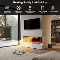 Kalsubo Smart WiFi Insert de Cheminée Encastré 3 Faces 80 Pouces 251 Flammes RGB Double Chauffage Contrôle par Application et Télécommande Certifié ETL pour Grandes Espaces