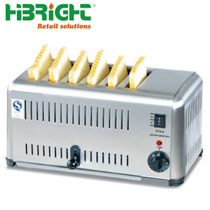 Grille-pain électrique de comptoir pop-up en acier inoxydable HIBRIGHT 4/6 de haute qualité avec 2.5Kw AC 220V pour la restauration - Product Image 2