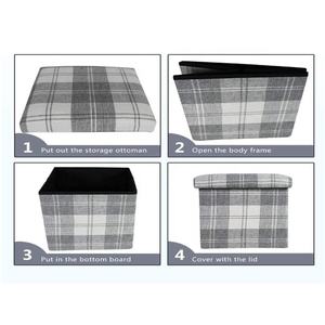 Pouf de rangement Cube Pliant Ottomans avec Repose-pieds Tabouret Siège Pliable Boîtes De Rangement <span class=keywords><strong>Jouet</strong></span> Carré tabouret de stockage - Product Image 2