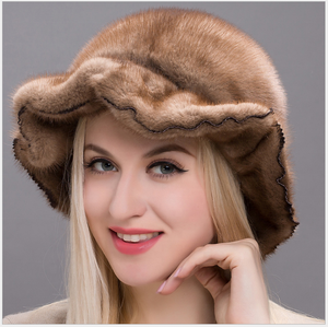 Style russe fête d'hiver femmes chapeau de fourrure de vison élégant chapeau de fourrure de sable - Product Image 6