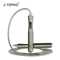TOPKO Corde à sauter en fil d'acier rechargeable Fitness Exercice Corde à sauter