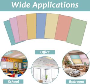 8 couvre-lampes rectangulaires fluorescents en polyester, 80 aimants, décoratifs, faciles à installer pour la salle de classe et la maison (Boho Pure) - Product Image 4