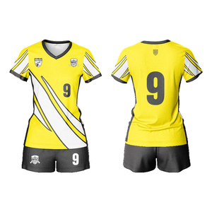 Setelan sepak bola poliester wanita, setelan sepak bola Super pendek motif Digital Logo bordir klub dewasa - Product Image 3