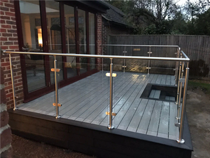 Barandilla de vidrio de acero inoxidable para exteriores personalizada para porche delantero, casa de pueblo, balcón - Product Image 6