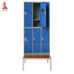 Casillero de metal que ahorra espacio con 6 puertas y asientos de banco - Product Image 2