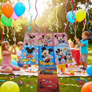 Cajas de Regalo de Papel para Fiestas de Cumpleaños para Niños de 2 a 4 Años, Impresión a 4 Colores, Temática de Mickey, Minnie y Cars - Product Image 2