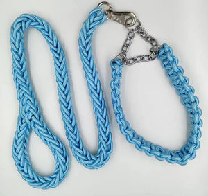 <span class=keywords><strong>UK</strong></span> Set tali dan kerah anjing kepang populer untuk anjing besar Medium dengan Logo kustom - Product Image 5