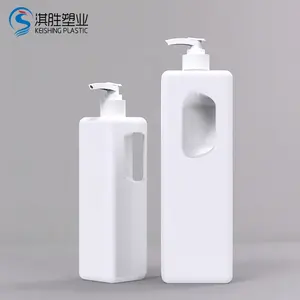 Lotion Bottle in Stock Square Hdpe Plastic Dust-free Production 500ML 1000ML White Screen Printing Provided Beauty Packaging