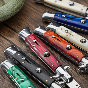 Couteau pliant vintage italien Stiletto en acier inoxydable, lame pointue de 0,5 mm, bord droit, cadeau DIY pour couples, épouses, aînés - Product Image 3