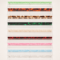 Support magnétique en acrylique transparent pour Mahjong, bord ondulé droit, 9 couleurs, 17,5-20 pouces, 2-en-1, accessoires de Mahjong américain, personnalisable OEM ODM