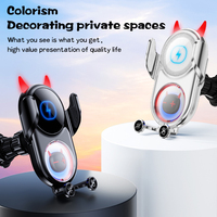 Little Devil Cartoon Design Carga rápida Ajuste de ángulo de 360 grados Soportes para teléfonos móviles para automóviles Cargadores inalámbricos para automóviles para IPhone