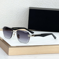 Lunettes de soleil de luxe vintage à petite monture carrée, design sans monture en métal, verres UV400 dégradés pour la conduite et les vacances