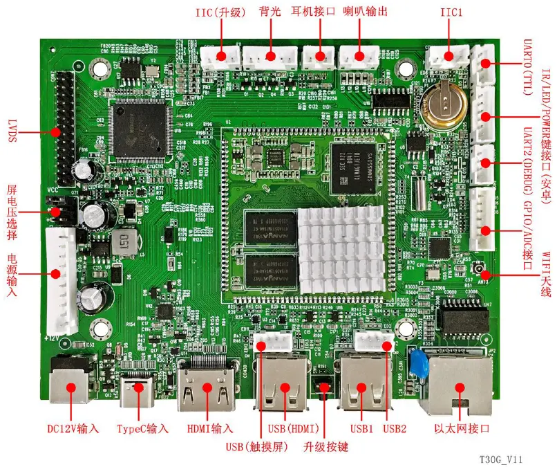 유형 C HDM 입력 풀 HD 듀얼 LVDS 출력 ebedded 이더넷 와이파이 안드로이드 9.0 스마트 모든 운전 보드 컨트롤러 보드