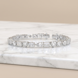 Bracelet Tennis Personnalisé en Or et Moissanite, Formes Multiples, Bijoux de Luxe pour Hommes, Chaîne Fine en Diamant, Bracelet Classique, Cadeau - Product Image 5