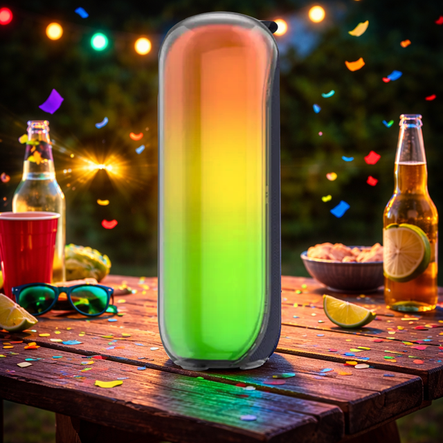 Capsule Shaped Home K Song BT Speaker Portable Column RGB Light Audio Boombox Outdoor Low Bass Speaker
