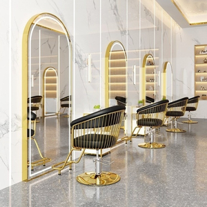 Chaise de coiffure rotative en fer de couleur personnalisée avec ascenseur pour les salons de coiffure, utilisée pour la coupe, la teinture et le repassage des métaux en atelier - Product Image 1