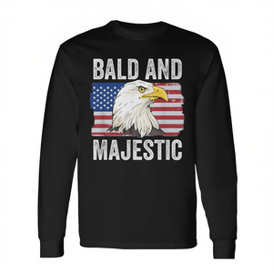 T-shirt à manches longues Bald And Majestic Bald Eagle pour le 4 juillet, Jour de l'Indépendance - Product Image 2