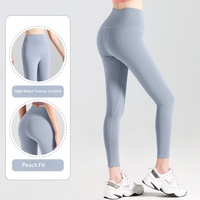 Pantalon de yoga taille haute pour femme, couleur pêche unie, très élastique, moulant, amincissant, anti-rides, pour la course, le sport et le fitness, avec effet rehausseur de fessier