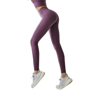 2025 कस्टम कसरत जिम फिटनेस उच्च कमर ठोस टखने की लंबाई वाली सेक्सी टाइट्स स्क्रैच बट लिफ्ट महिलाओं के लिए योग लेगिंग - Product Image 6