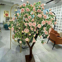 Arbre artificiel de roses géant pour intérieur, fleurs de plus de 2-3m, décoration paysagère pour maison, hôtel, centre commercial, mariage, fête