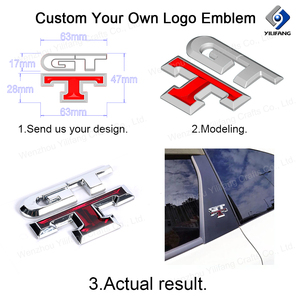 OEM Custom You Own Design Electroplate Chrome 3D ABS Plastic Car Logo Emblems Self-adhesive Car <strong>Badges</strong> Auto Emblems - Product Image 3