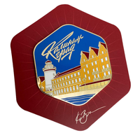 Souvenirs de Russie, épingle à revers hexagonale, aimant en métal, aimant en émail dur Baltiysk, épingle à badge personnalisée avec carte de support