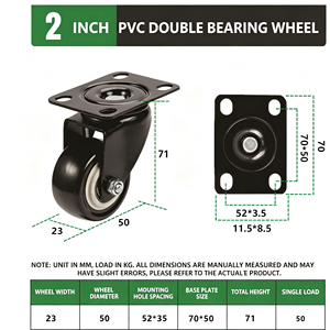 Stainless Steel Iron Nylon Swivel Caster Wheel 125mm Polyurethane Brake Locking Mechanism Industrial Use 250kg Capacity - Product Image 4